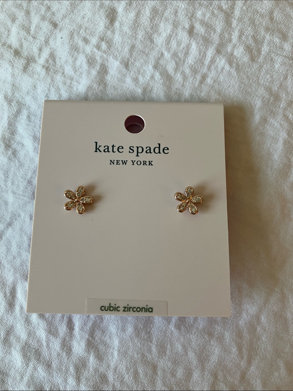 kate spade: Gold Tone Gleaming Garden Flower CZ Petal Stud Earrings